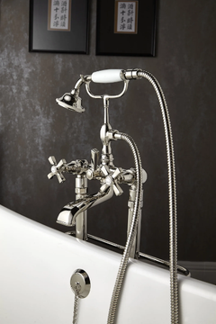 CROWE - Floor standing bathtub tap with individual rosettes by Park Avenue - view 3